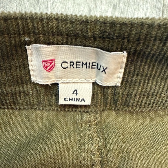 Cremieux Olive Button-Front Corduroy Skirt Size 4 - Picture 3 of 3